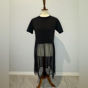 Chic Black Sheer Overlay Top